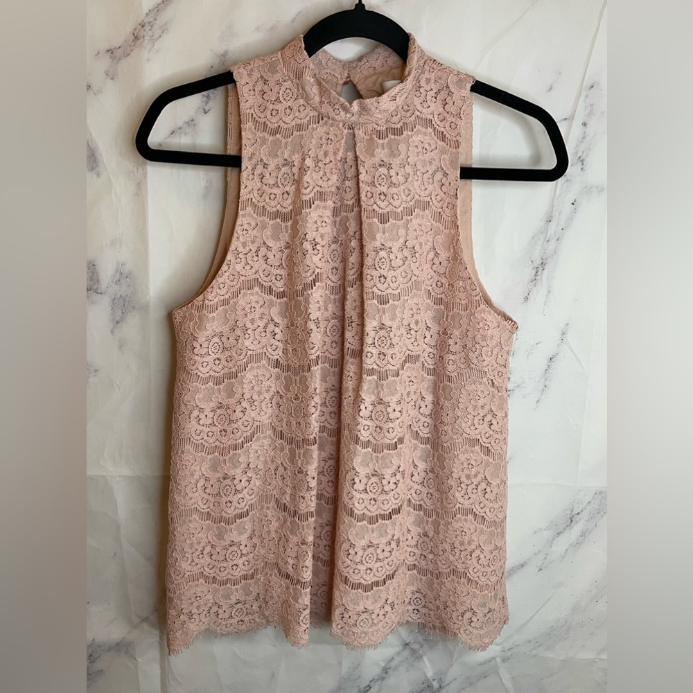 Fourteenth Place Floral Overlay Lace Blouse - C42